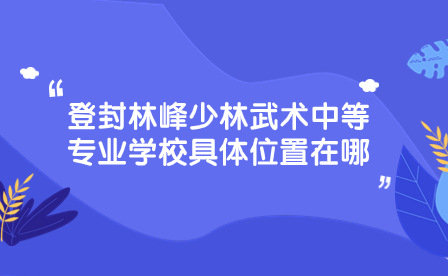 登封林峰少林武術中等專業學校具體位置在哪