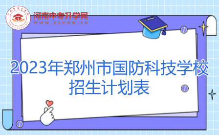 2023年鄭州市國(guó)防科技學(xué)校招生計(jì)劃